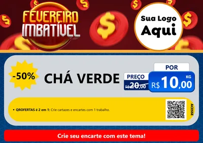 Modelo de Cartaz para Cartaz A4 Horizontal com o tema Fevereiro Imbatível para Produtos Naturais