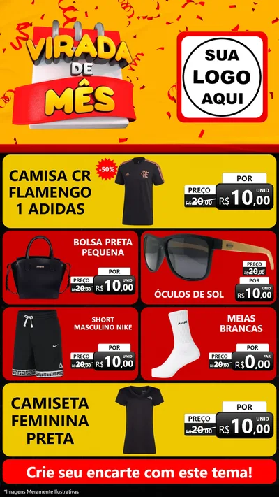 Modelo de TV para TV Vertical com o tema Virada de Mês para Roupas e acessórios