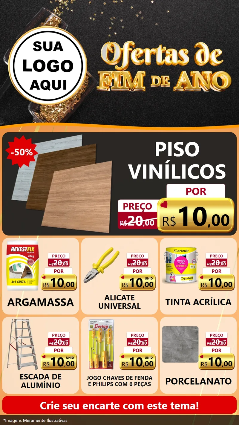 Modelo de Rede Social para Stories com o tema Ofertas de Fim de Ano para Material para Construção
