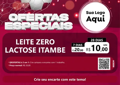 Modelo de Cartaz para Cartaz A4 Horizontal com o tema Ofertas Especiais - Futebol para Frios e Laticínios