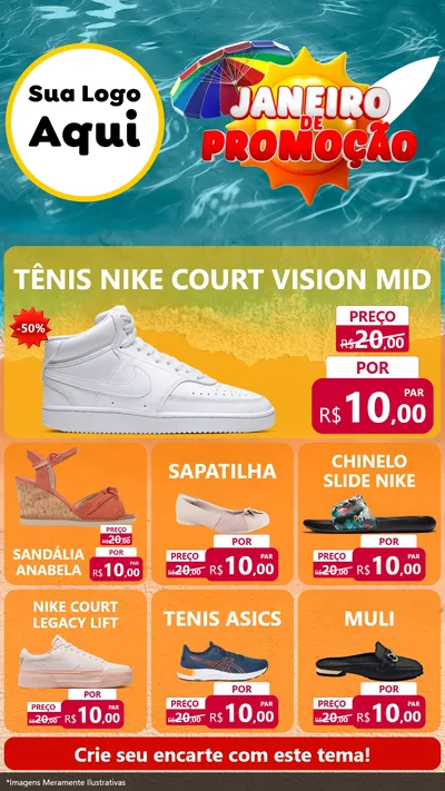 Modelo de Rede Social para Stories com o tema Janeiro de Promoção para Calçados
