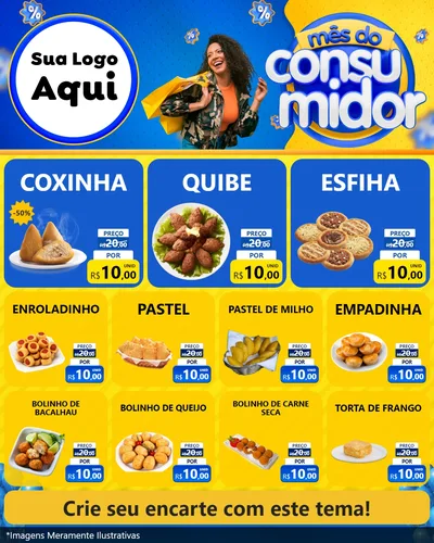 Modelo de Rede Social para Feed Instagram com o tema Mês do Consumidor para Salgadaria