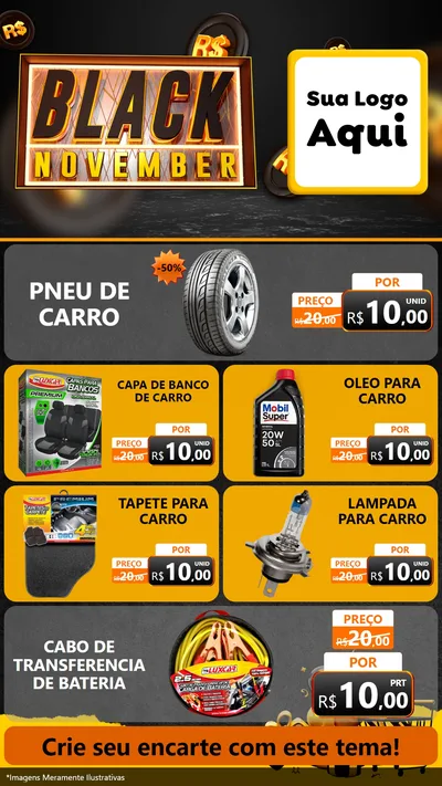 Modelo de TV para TV Vertical com o tema Black November para Auto peças