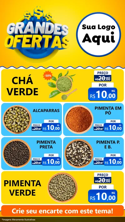 Modelo de TV para TV Vertical com o tema Grandes Ofertas para Produtos Naturais