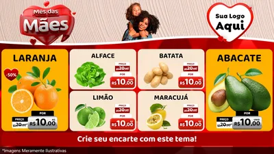 Modelo de TV para TV Horizontal com o tema Mês das Mães para Hortifrúti