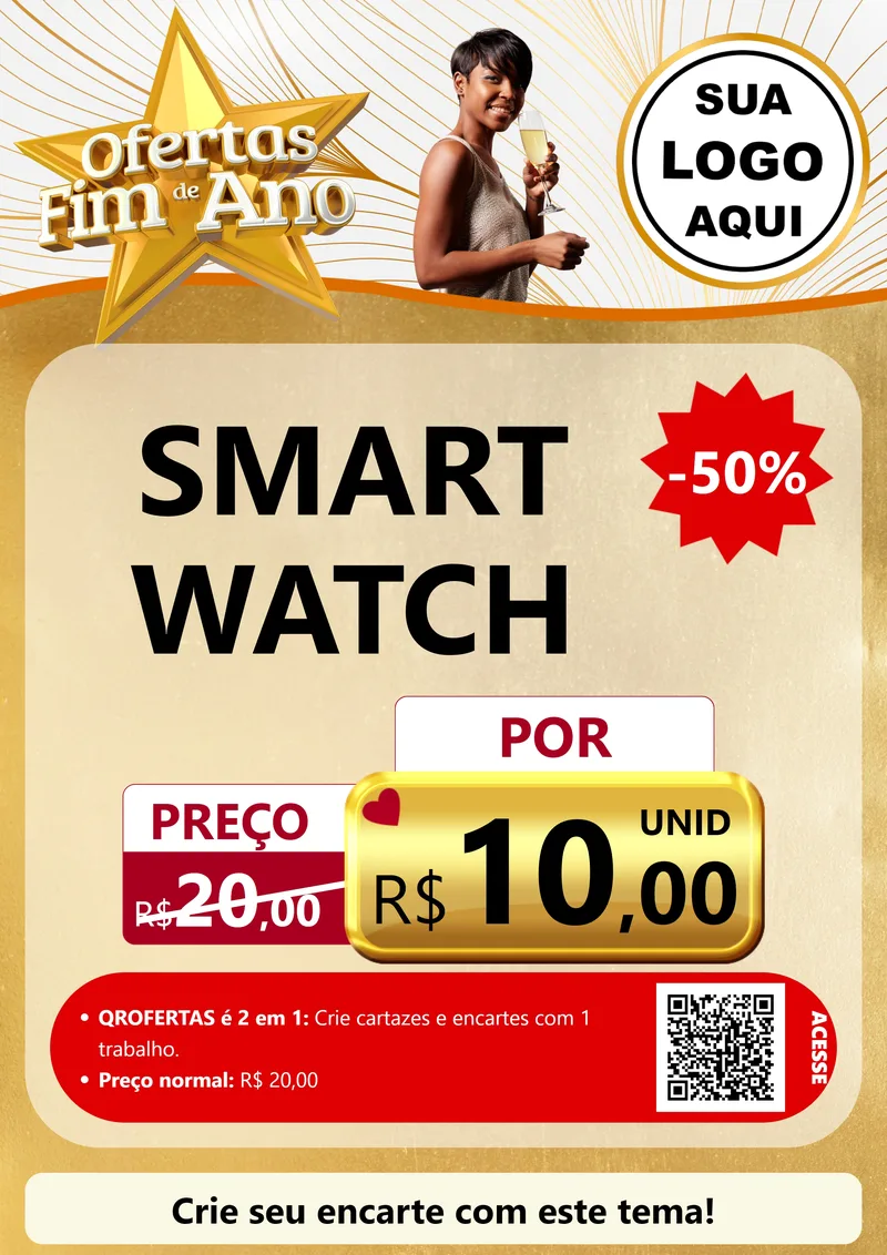 Modelo de Cartaz para Cartaz A4 Vertical com o tema Ofertas Fim de Ano para Informática