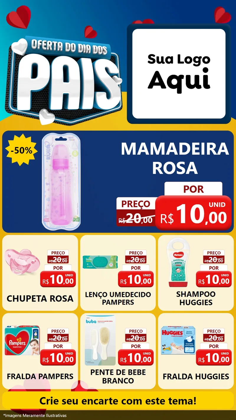 Modelo de Rede Social para Stories com o tema Oferta Do Dia Dos Pais para Bebês