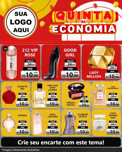 Modelo de Rede Social para Feed Instagram com o tema Quinta da Economia para Perfumes