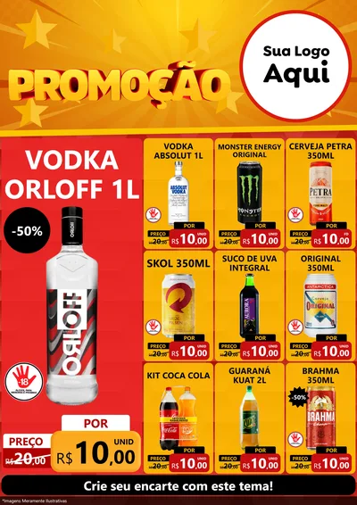 Modelo de Encarte para Encarte A4 Vertical com o tema Promoção para Distribuidora de bebidas