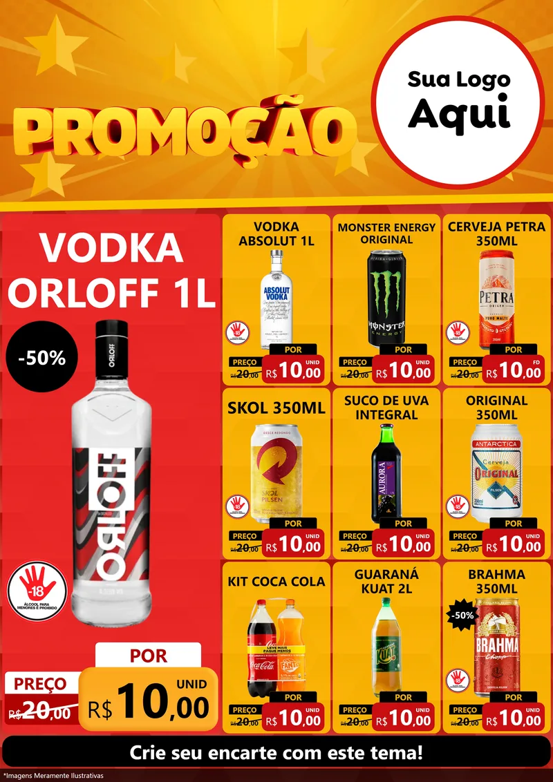 Modelo de Encarte para Encarte A4 Vertical com o tema Promoção para Distribuidora de bebidas