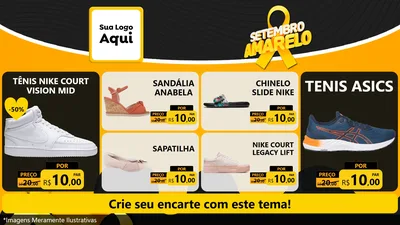 Modelo de TV para TV Horizontal com o tema Setembro Amarelo para Calçados