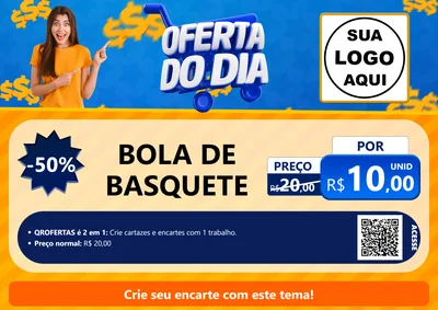 Modelo de Cartaz para Cartaz A4 Horizontal com o tema Oferta do Dia para Artigos Esportivos