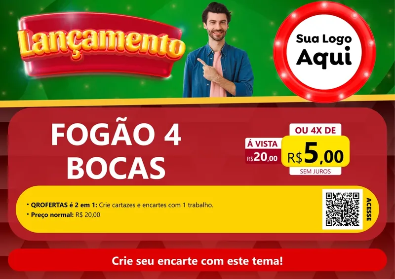Modelo de Cartaz para Cartaz A4 Horizontal com o tema Lançamento para Móveis e Eletro