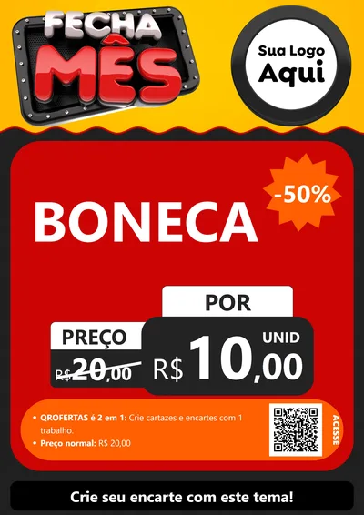 Modelo de Cartaz para Cartaz A4 Vertical com o tema Fecha Mês para Brinquedos