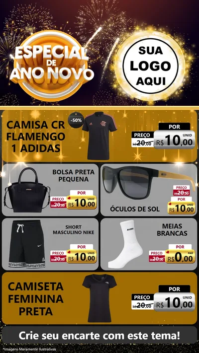 Modelo de TV para TV Vertical com o tema Especial de Ano Novo para Roupas e acessórios