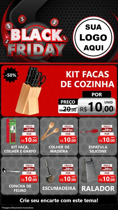 Modelo de Rede Social para Stories com o tema Black Friday para Utilidades Domésticas