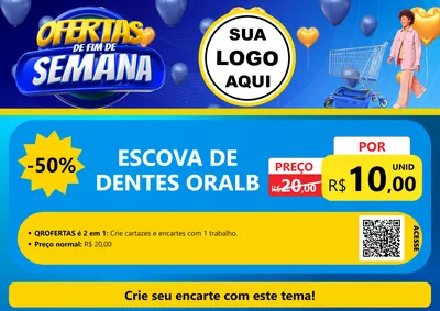 Modelo de Cartaz para Cartaz A4 Horizontal com o tema Ofertas de Fim de Semana para Higiene Pessoal