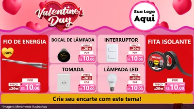 Modelo de TV para TV Horizontal com o tema Valentine's Day para Materiais Elétricos