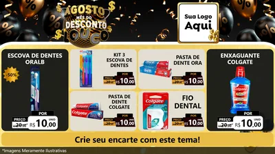 Modelo de TV para TV Horizontal com o tema Agosto Mês do Desconto Louco para Higiene Pessoal