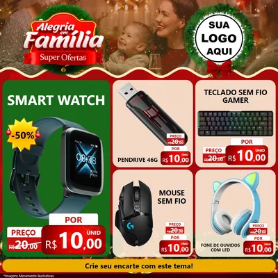 Modelo de Rede Social para Feed Facebook com o tema Alegria Em Família - Super Ofertas para Informática