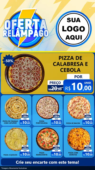 Modelo de Rede Social para Stories com o tema Oferta Relâmpago para Pizzaria