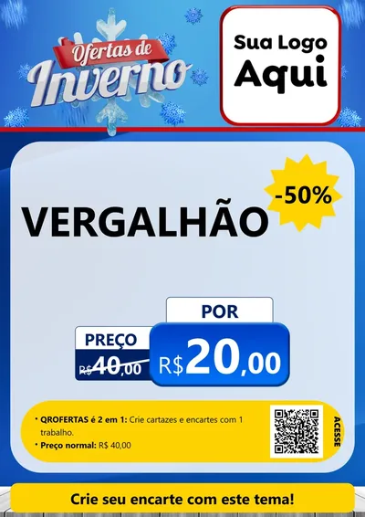 Modelo de Cartaz para Cartaz A4 Vertical com o tema Ofertas de Inverno para Ferragens