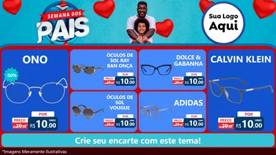 Modelo de TV para TV Horizontal com o tema Semana Dos Pais para Óticas