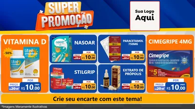 Modelo de TV para TV Horizontal com o tema Super Promoção para Farmácia