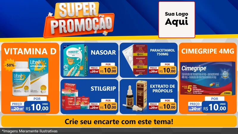 Modelo de TV para TV Horizontal com o tema Super Promoção para Farmácia