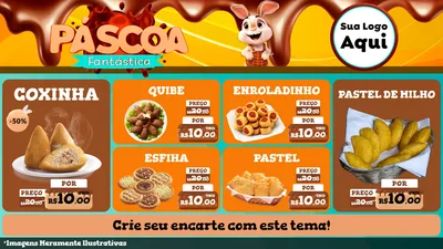 Modelo de TV para TV Horizontal com o tema Páscoa Fantástica para Salgadaria