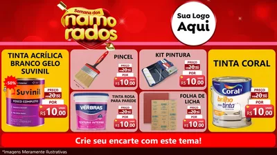 Modelo de TV para TV Horizontal com o tema Semana dos namorados para Tintas e Ferramentas
