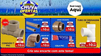 Modelo de TV para TV Horizontal com o tema Chuva de Ofertas para Tubos e conexões