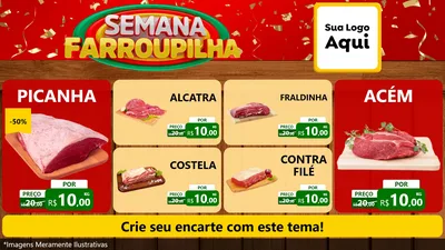 Modelo de TV para TV Horizontal com o tema Semana Farroupilha para Açougue