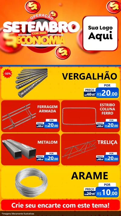 Modelo de TV para TV Vertical com o tema Operação Setembro Com Muita Economia para Ferragens