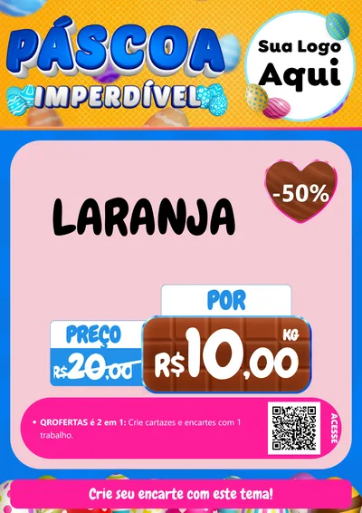 Modelo de Cartaz para Cartaz A4 Vertical com o tema Páscoa Imperdível para Hortifrúti