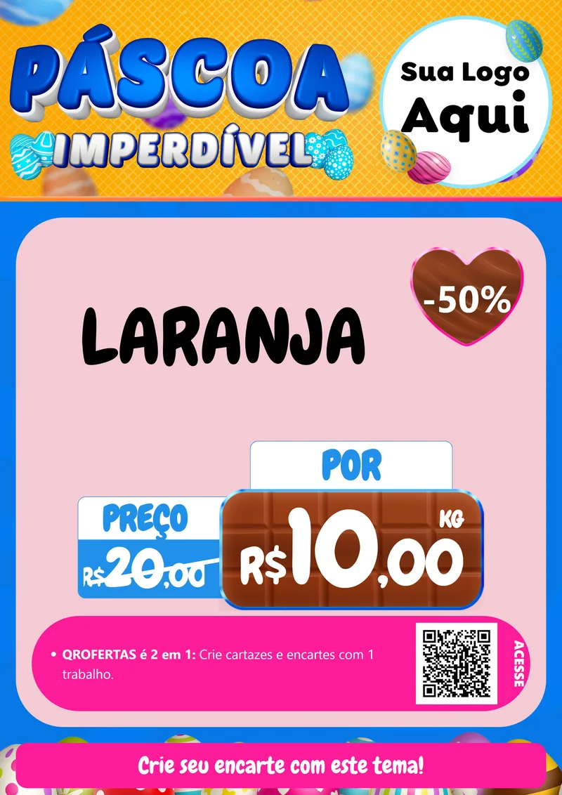 Modelo de Cartaz para Cartaz A4 Vertical com o tema Páscoa Imperdível para Hortifrúti