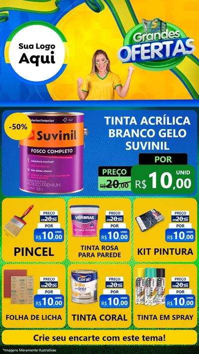 Modelo de Rede Social para Stories com o tema Grandes Ofertas para Tintas e Ferramentas