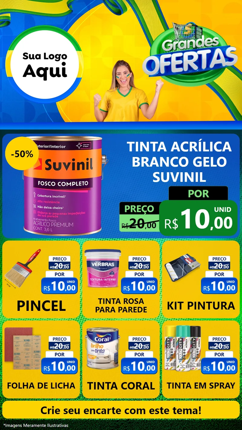 Modelo de Rede Social para Stories com o tema Grandes Ofertas para Tintas e Ferramentas