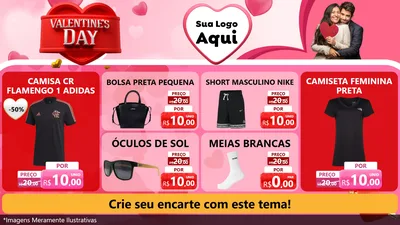 Modelo de TV para TV Horizontal com o tema Valentine's Day para Roupas e acessórios