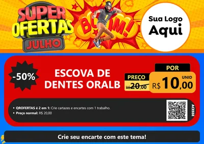 Modelo de Cartaz para Cartaz A4 Horizontal com o tema Super Ofertas Julho para Higiene Pessoal