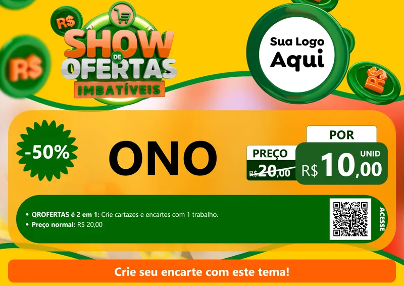 Modelo de Cartaz para Cartaz A4 Horizontal com o tema Show de Ofertas Imbatíveis para Óticas