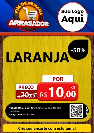 Modelo de Cartaz para Cartaz A4 Vertical com o tema Fim De Semana Arrasador para Hortifrúti