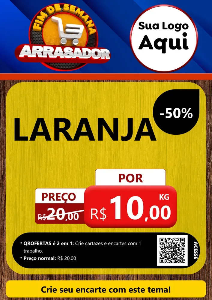 Modelo de Cartaz para Cartaz A4 Vertical com o tema Fim De Semana Arrasador para Hortifrúti