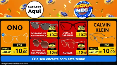 Modelo de TV para TV Horizontal com o tema Fecha Mês para Óticas