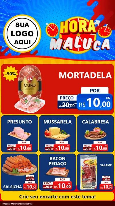 Modelo de Rede Social para Stories com o tema Hora Maluca para Frios e Laticínios