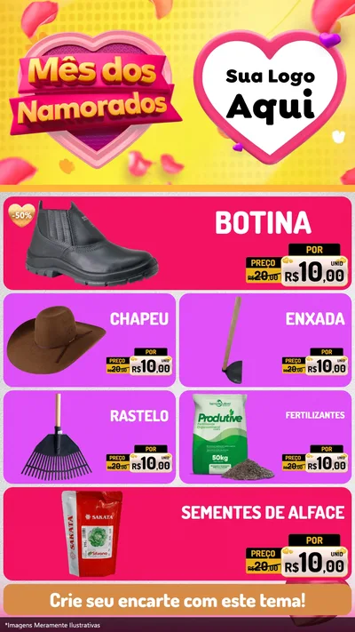 Modelo de TV para TV Vertical com o tema Mês dos Namorados para Agropecuária