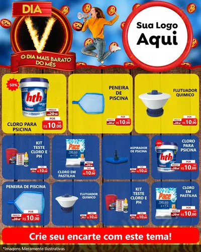 Modelo de Rede Social para Feed Instagram com o tema Dia V - O Dia Mais Barato Do Mês para Produtos para Piscina