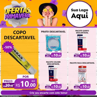 Modelo de Rede Social para Feed Facebook com o tema Ofertas Da Primavera para Embalagens