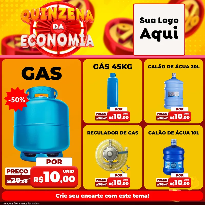Modelo de Rede Social para Feed Facebook com o tema Quinzena Da Economia para Água e gás