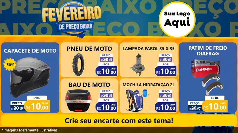Modelo de TV para TV Horizontal com o tema Fevereiro de Preço Baixo para Moto peças